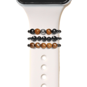 Bundle and SAVE: Triple Protection Smart Watch Bands Charms Loops | Shungite Tigers Eye Hematite | Apple iWatch Galaxy Smartwatch Decor - Karelia Creations