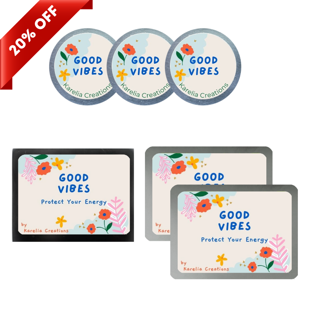 Electronics Starter Kit (Good Vibes) - Best Value: 1 Shungite Magnet, 3 Small  Round Shungite Decals, 2 Large Rectangular Shungite Decals