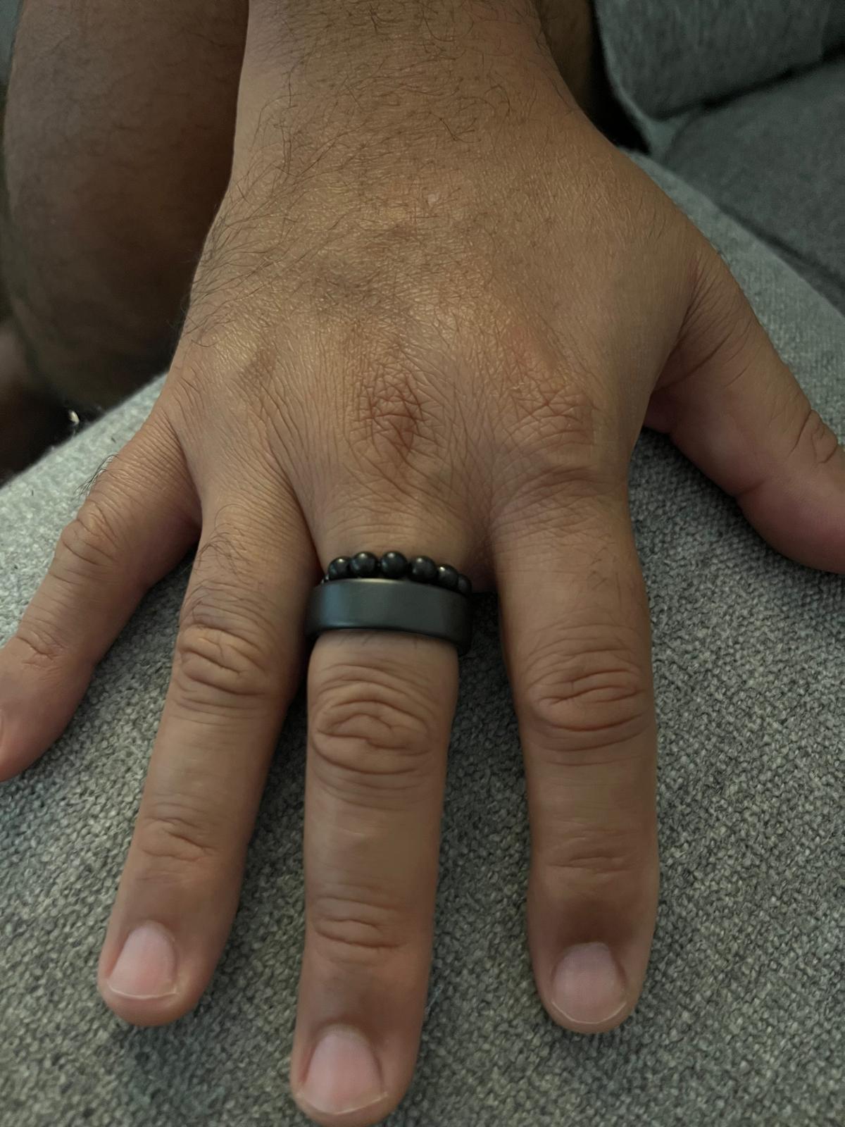 Shungite Stretch Ring - Fits Medium Fingers (6.5 - 8.5)