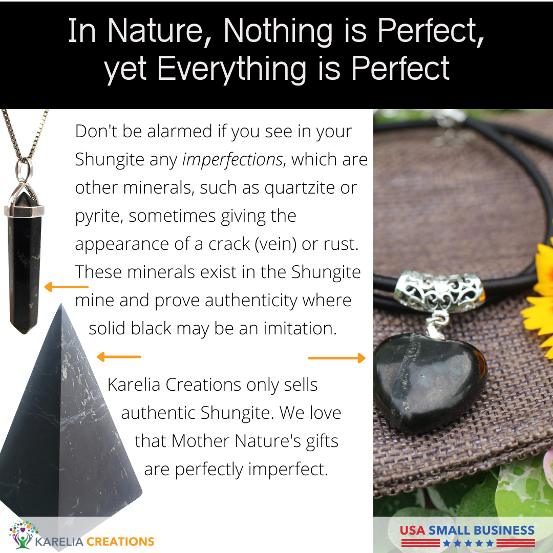 Due to natural authentic shungite, some shungite might show imperfections, just how Mother Nature intended it