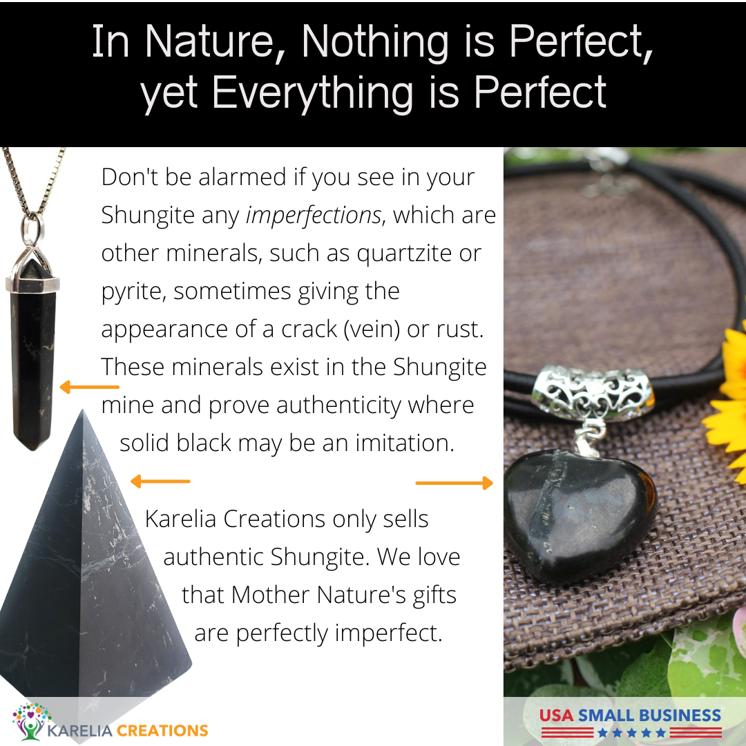 6-Point Shungite Pendant on a Long Stainless Steel Necklace