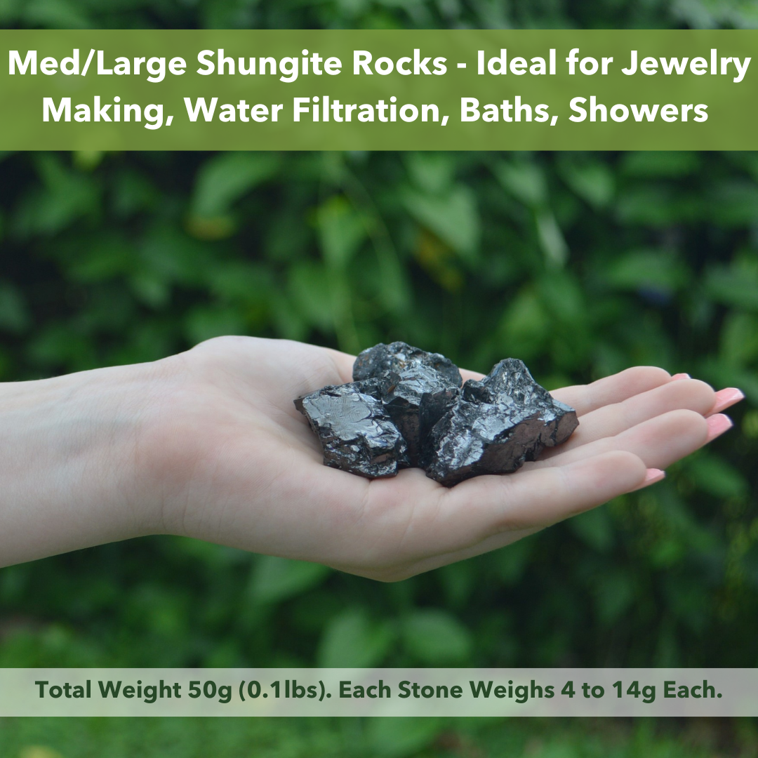 Medium and large rocks are perfect for water filtration, baths, showers, and even jewelry. Each bag weighs 50g.