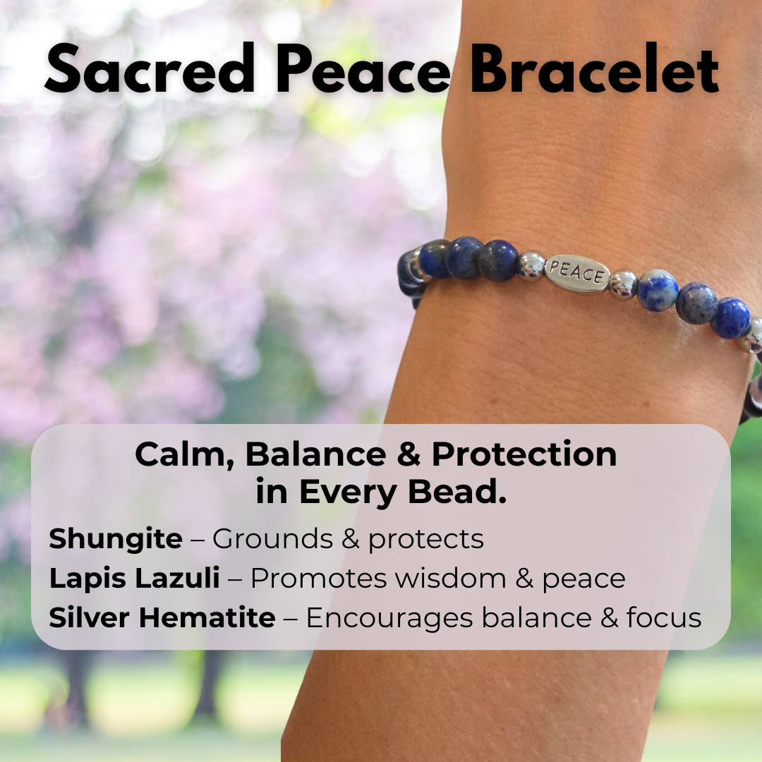 Sacred Peace – Shungite & Lapis Lazuli Energy Bracelet (6mm Beads)