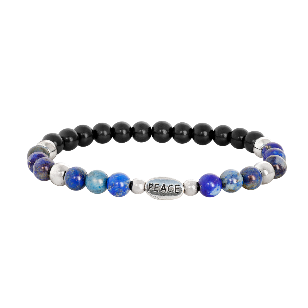 Sacred Peace – Shungite & Lapis Lazuli Energy Bracelet (6mm Beads)