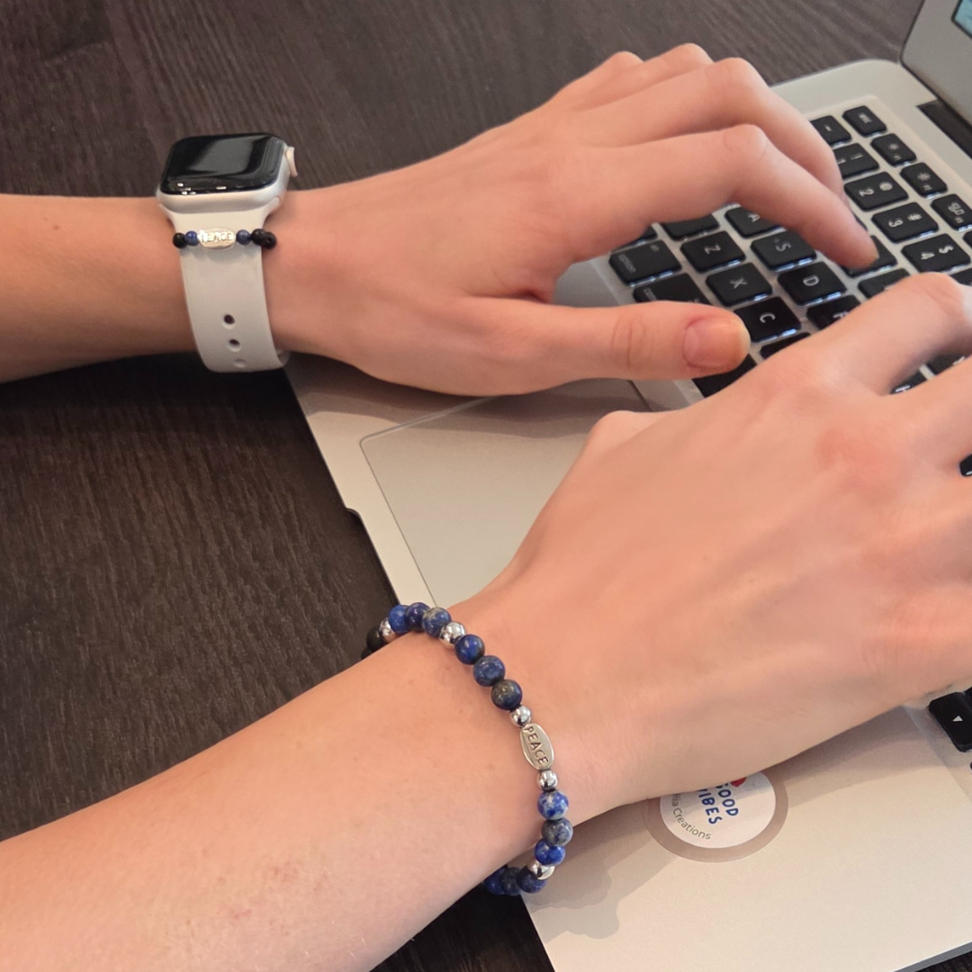 Sacred Peace – Shungite & Lapis Lazuli Energy Bracelet (6mm Beads)