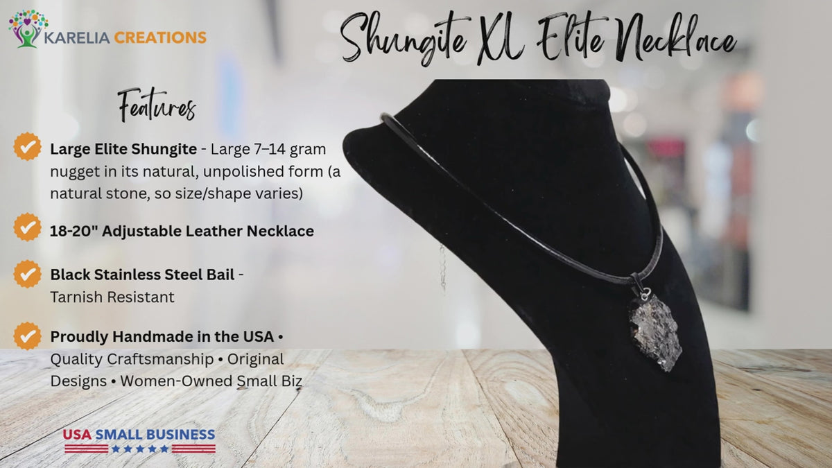 Extra Large Elite Shungite Pendant – Raw EMF Shielding Necklace