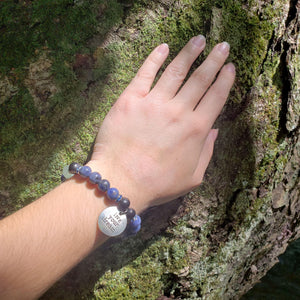 Shungite and Sodalite Chakra Bracelet (Third Eye Chakra) - Karelia Creations