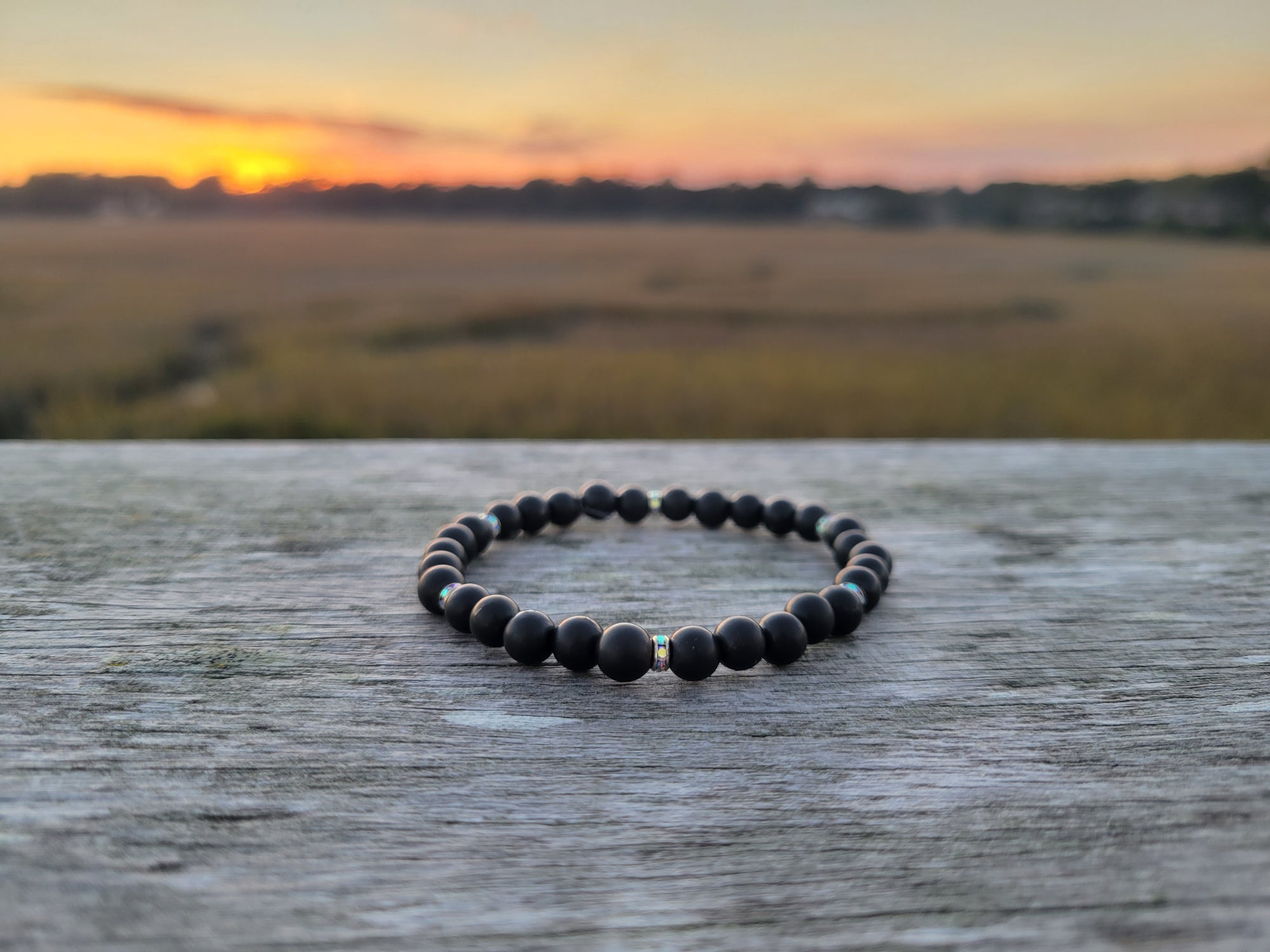 6mm Shungite and Austrian Crystal Protection Bracelet