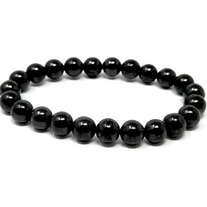 Classic unisex all shungite bracelet with 8mm shungite beads, made to fit the average adult wrist