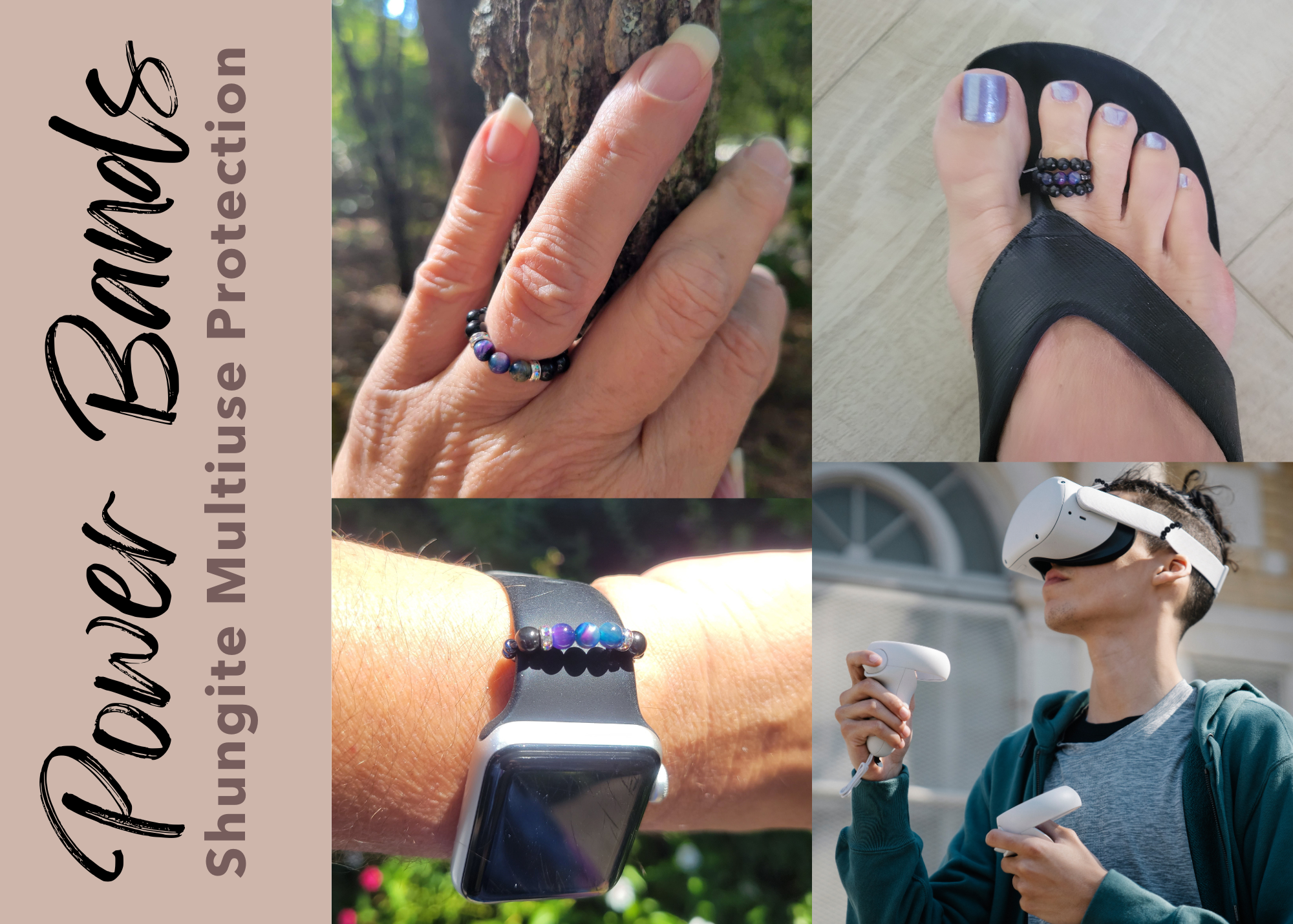 Shungite Power Rings for Jewelry, Smart Watches, Oculus and Smart Rings