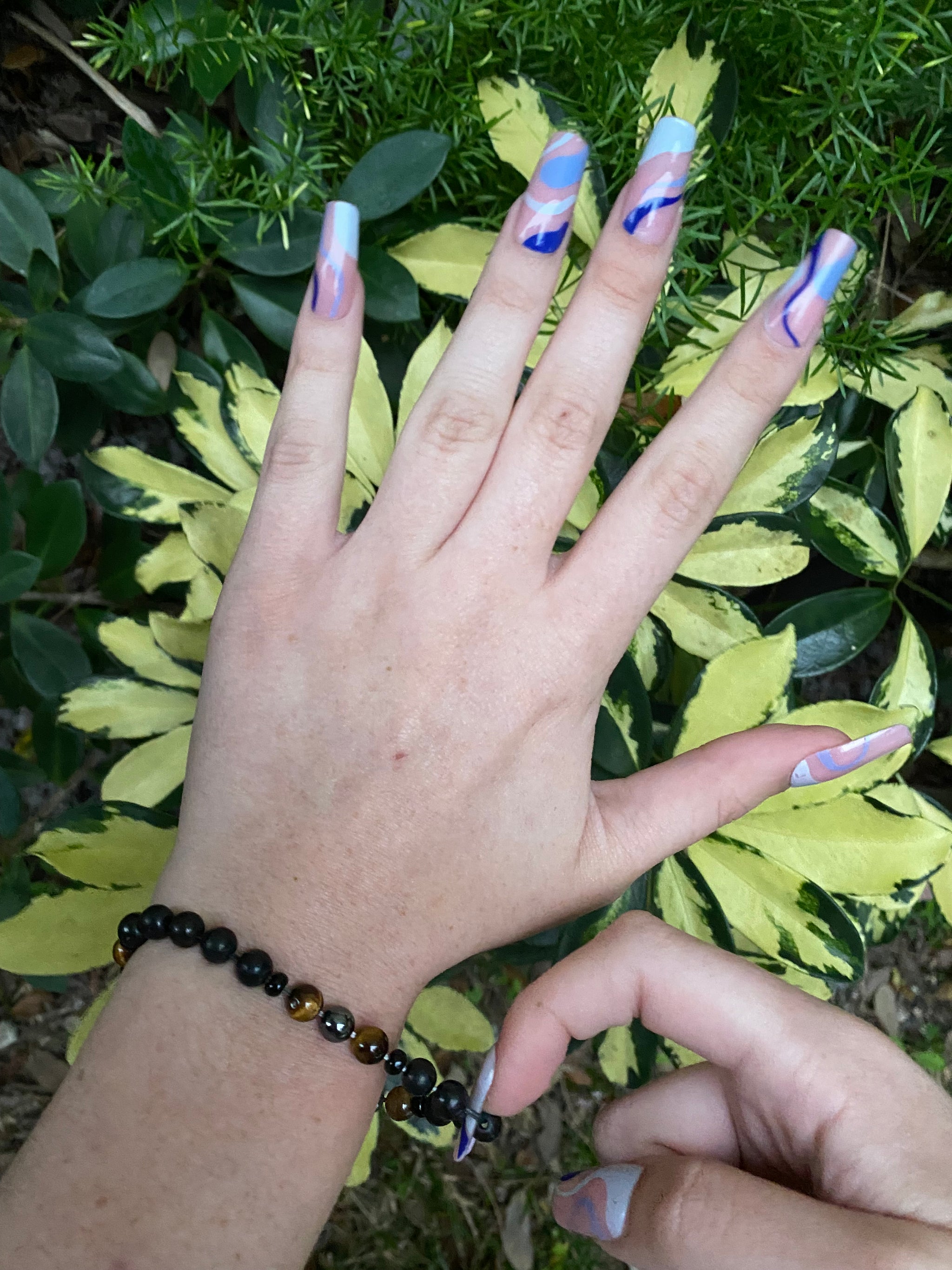 Triple Protection Bracelets Blue Tiger Eye Hematite 8mm Beads