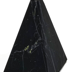 XL Polished Shungite Pyramid - 6.5 inch Power Pyramid - Collodial Silver for Amplification - Karelia Creations