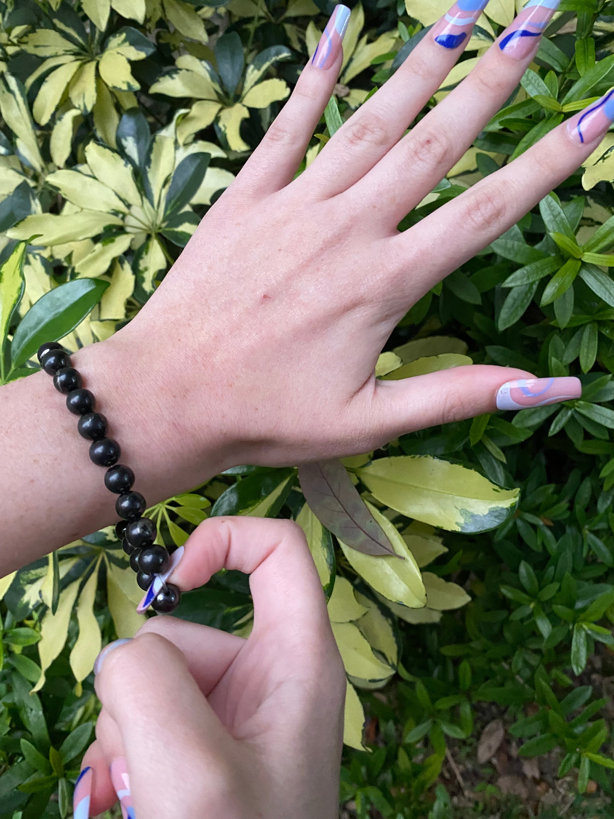 Shungite bracelet is made with elastic for easy wearing and fits the average adult wrist of 7.5in