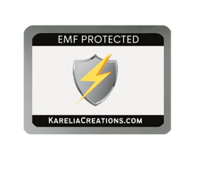 EMF Protected shield e-sticker with shungite powder, designed to block EMF radiation from your laptops or larger electronics