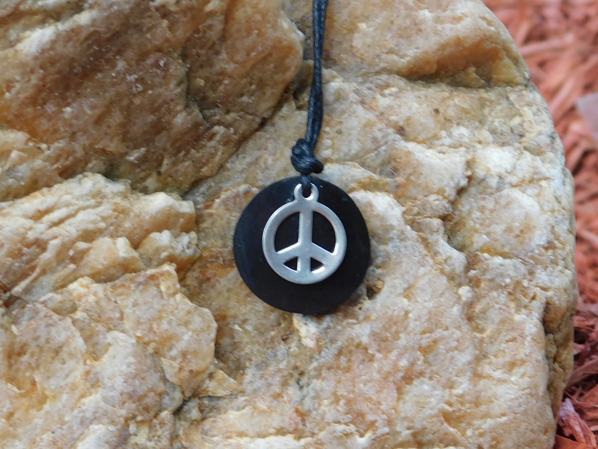 RETIRED - Peace Sign Shungite Necklace & Pendant